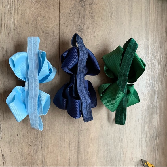 Ribbon Hair Bow Elastic Headband Set of 6, New - Picture 4 of 7